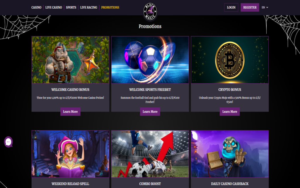 black magic casino bonus screenshot