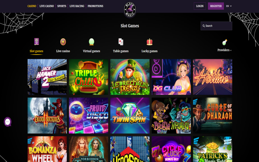 black magic casino games screenshot