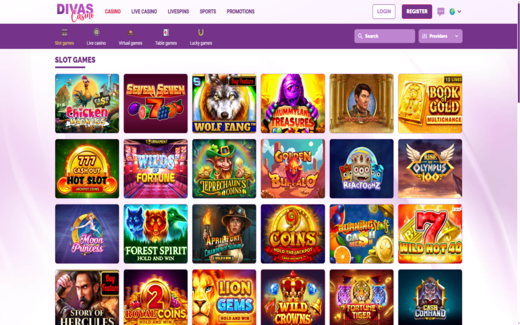 divas luck casino games