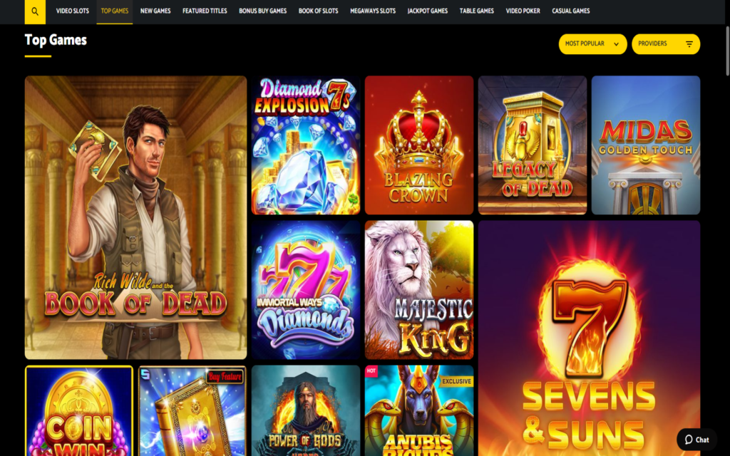 palmslots casino games screenshot